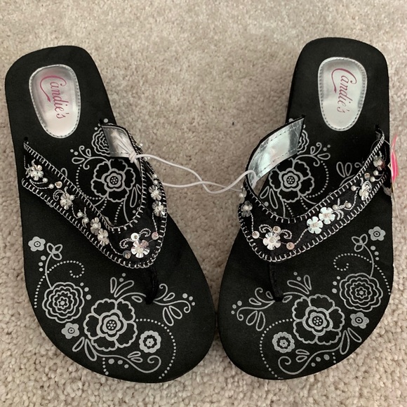 candies wedge flip flops